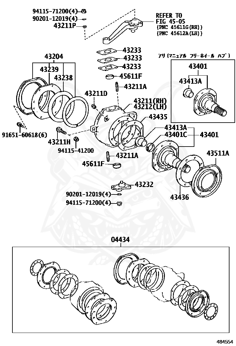 43204-60031 - Toyota - Seal Sub-assy, Steering Knuckle Oil 